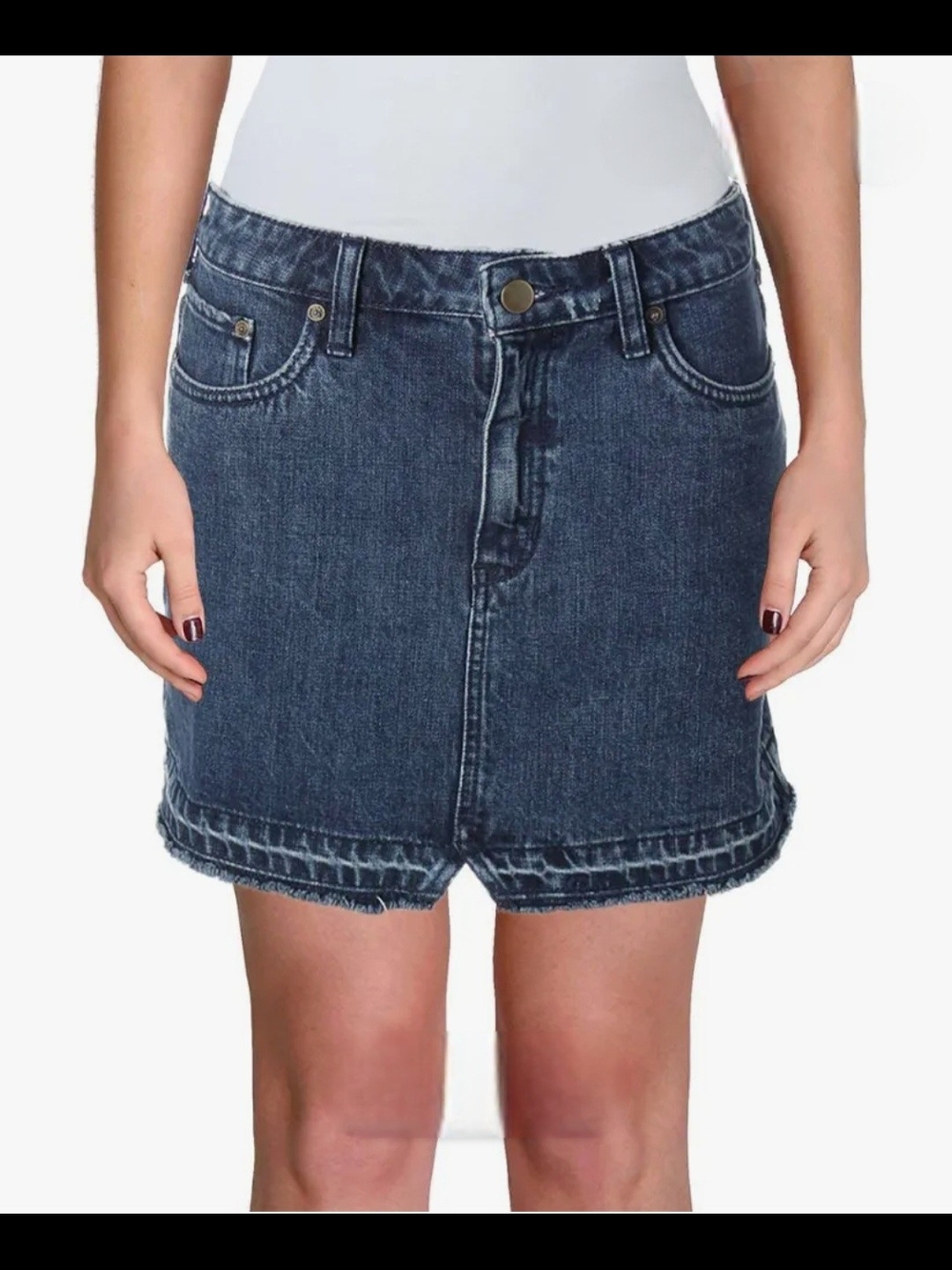 Free People Dark Blue Denim Mini Skirt